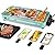 Electric Grills 2000W 2 IN 1 Versatile Smokeless Grill for Home Cooking Electric BBQ Gill 3 Small Trays Dishwasher w/Grill Net Removable Plate 5 Temperature Control for Indoor Outdoor