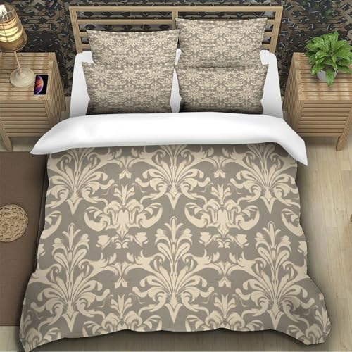 Housse de couette 200x200cm effet 3D lit double confortable rouge - 5