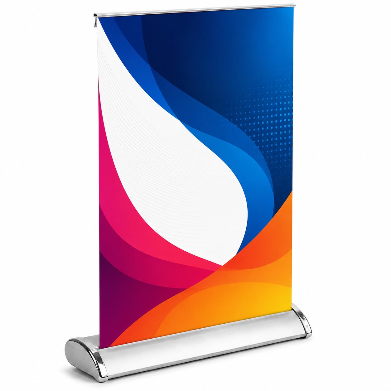 Custom A4 Mini Roller Banner Stand, Printed Desktop Pull Up Counter Display with Grey Back PVC for Shops, Events & Trade Shows