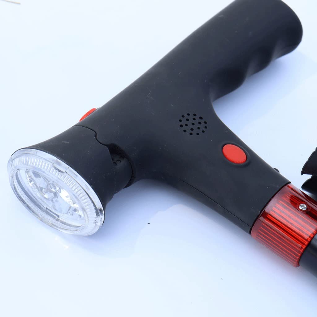 Bastón De Aluminio con Alarma Y Doble Mango For Personas Mayores Bastón Giratorio Telescópico Y Plegable con Luz