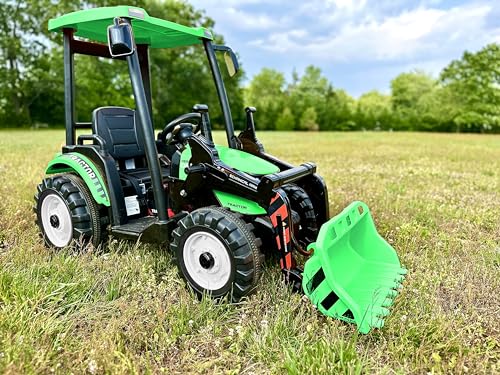 Image of Kidsera 24V Kids Ride On Tractor w /Front Loader Remote, Dual Motor, Green
