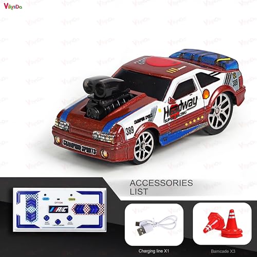Image of VikriDA Mini Drift RC Car for Kids (Ages 3-10) - 1:64 Scale Metal Body, 3-Speed Remote Control Car, Type-C Charging, 30m Range, 30 Min Playtime