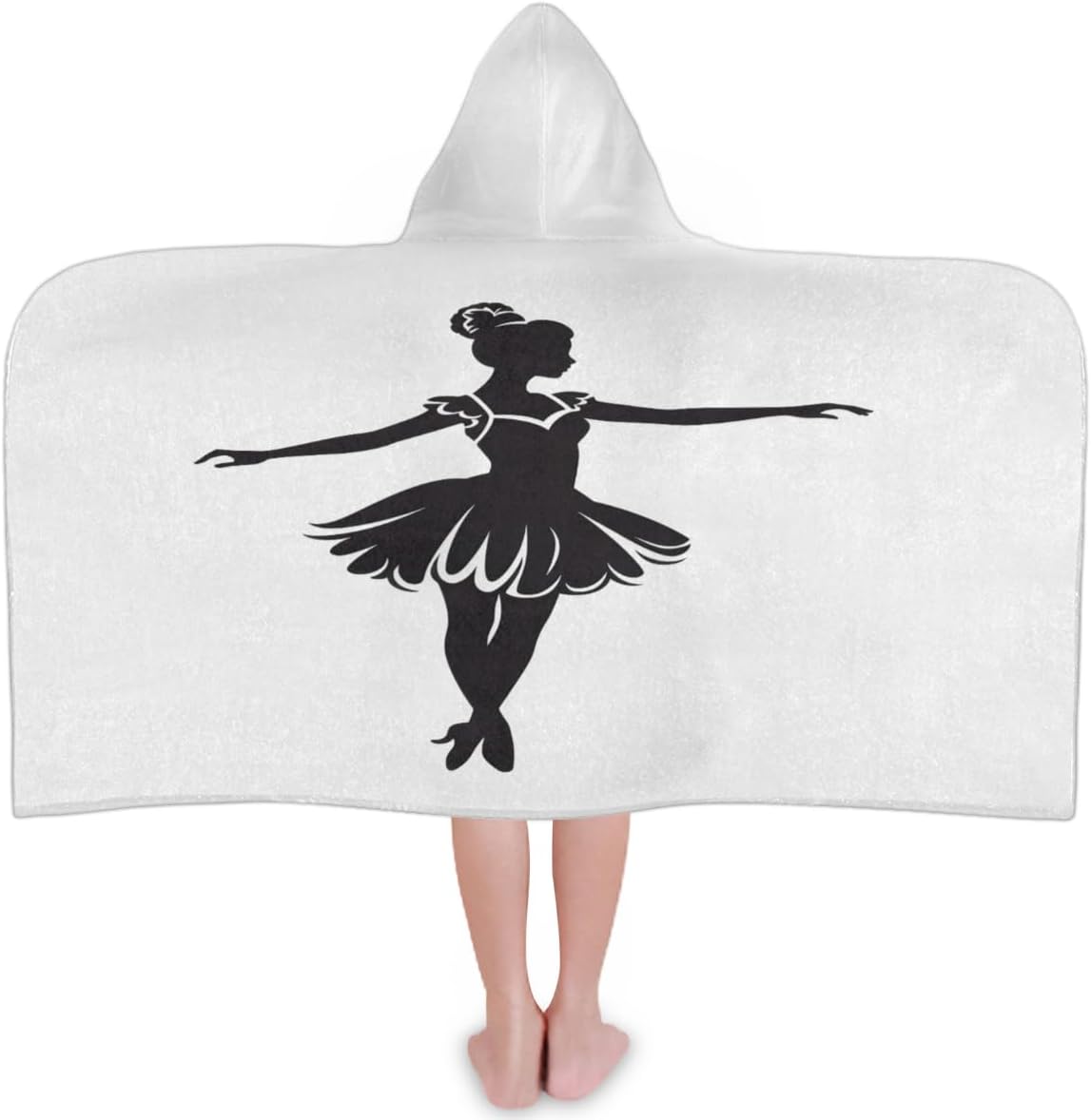 Kids Bath Towel Ballet Girl Pattern Beach Towel with Hood Pool Cover Up for Girls Boys Soft Absorbent Hooded Bath Towel Toddler Towels for Beach, Pool