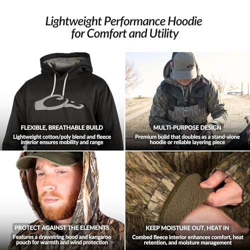 Image of Drake Waterfowl MST Performance Camouflage Hoodie, Double-Lined Hood, Cotton /Poly Blend, and Kangaroo Pouch for Comfort