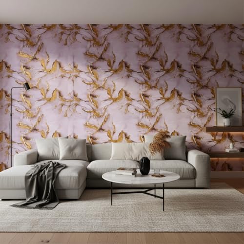 Image of VKR Waterproof Peel & Stick Wallpaper Roll | Removable Self Adhesive Vinyl Sheet for Kitchen Counter, Cupboards, Tables & Furniture Covering (Pink Gold, Pack of 1)