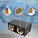 Bbox Dual Vented 12 Inch Subwoofer Enclosure - Pro Audio Tuned Dual Car Subwoofer Boxes & Enclosures - Premium Subwoofer Box Improves Audio Quality, Sound & Bass - Spring Loaded Speaker Terminals