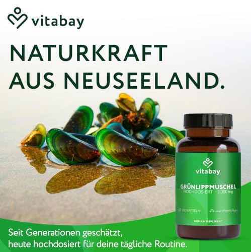 Vitabay Grünlippmuschelextrakt 2000mg – 300 Grünlippmuschel Kapseln