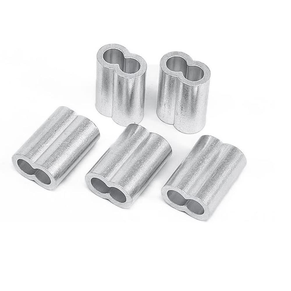 50x Wire Rope Clamp Aluminium 4mm Aluminium Press Clamp Press Sleeve - View #9