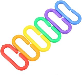 Toyvian 100 Piezas Cadena Educativo Periquitos y Cadena de Plástico Morder y Ejercitar Color Aleatorio