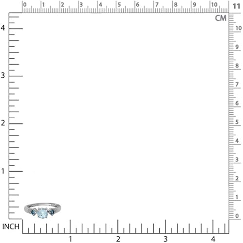Miniatura 2 de Silvershake - Anillo de plata de ley 925 chapado en oro blanco con topacio azul Londres