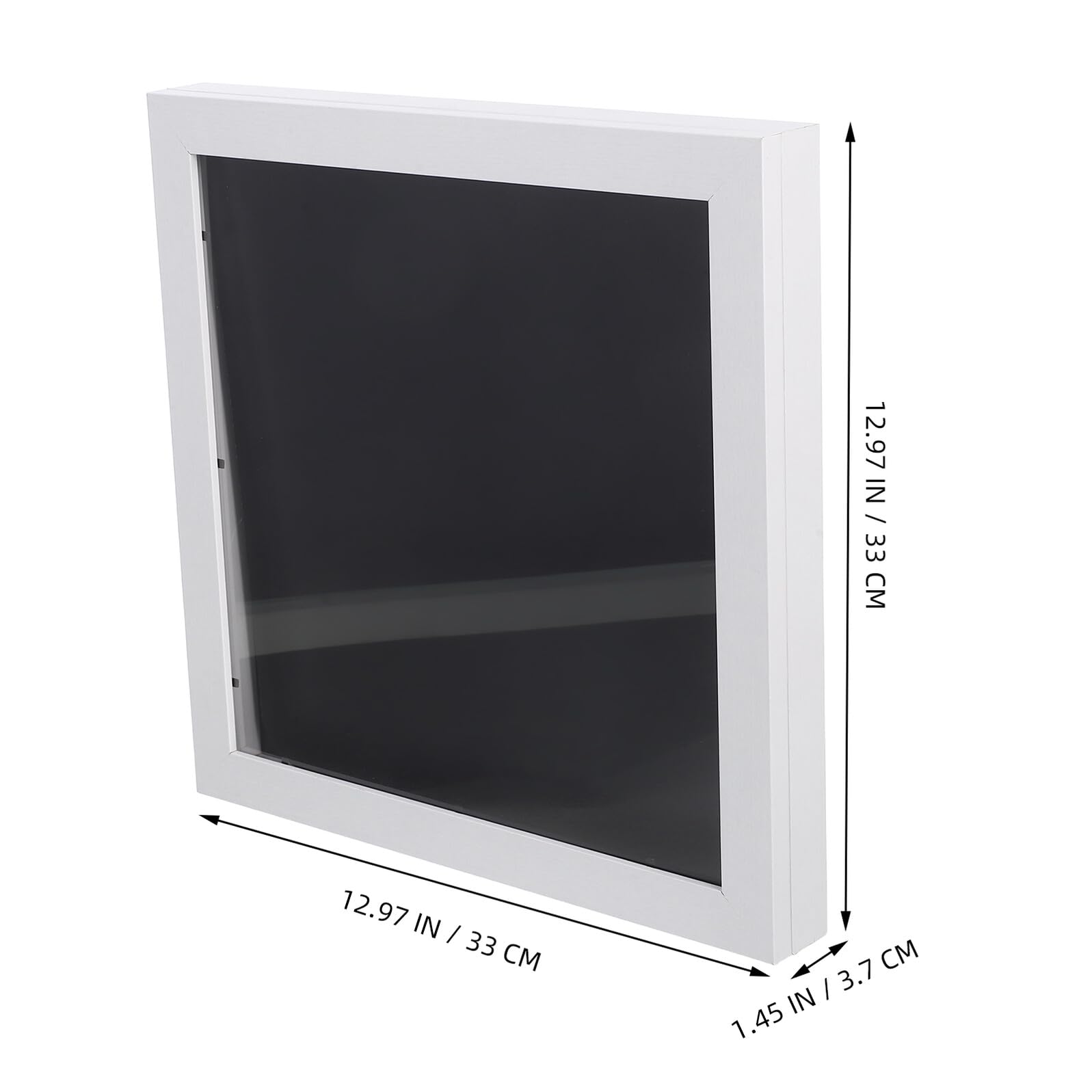 TIDTALEO Cornice Esposizione Maglie Sportive in Legno Massello con Vetro Protettivo, Scatola Ombra per Calcio e Basket 33x33 Cm da Parete, Vetrina Porta Camicie e Cimeli Sportivi