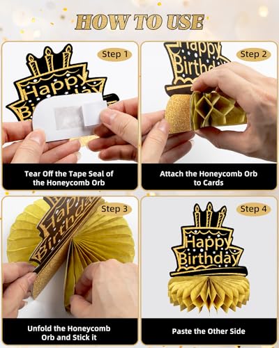 Mdcgfod 9 Pcs 60Th Birthday Decoration For Men Women 60Th Birthday Centerpieces For Tables Cheers To 60 Years Birthday Honeycomb Decor 1964 Birthday Table Topper Black And Gold 60Th Birthday Party Favors thumb #5