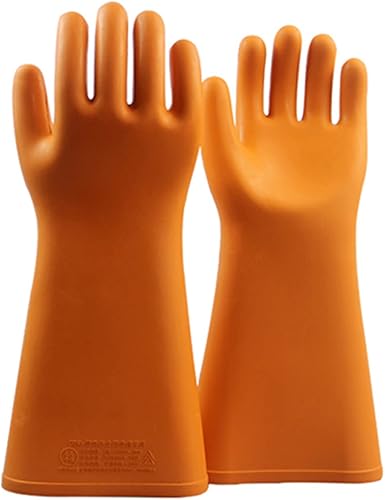 Guantes de trabajo de seguridad 35KV Guantes de goma nsulada para electricista de alto voltaje en forma de mano impermeable Guantes de trabajo