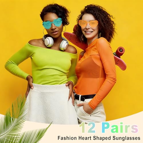 Image of Heart Sunglasses 12 /18 /24 Pcs Heart Shaped Glasses for Women Cute Funny Party Glasses Party Favors Accessories