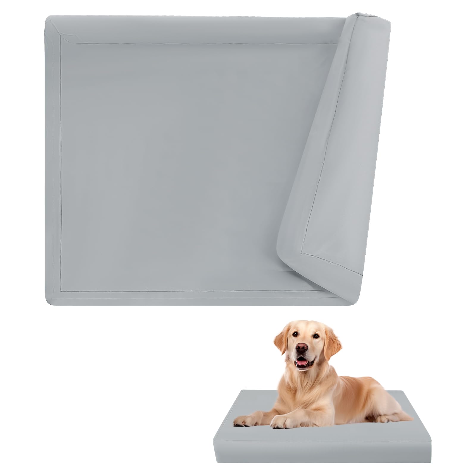 NIHUIFDPY Dog Bed Cover, Waterproof Dog Crate Mattress Cover, Oxford Cloth Removable & Washable Zippered Pets Crate Bed Covers, Pets Cat Mat Cushion Beds Protector Covers for Indoor Outdoor