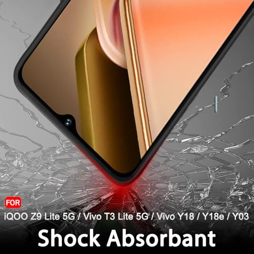 Image of TheGiftKart Sleek Back Cover Case for iQOO Z9 Lite /Vivo T3 Lite 5G / Y18 / Y18e / Y03 / Y28s / Y37 | Slim Fit Protective Design | Camera Protection Bump | Soft Matte Silicon Cover (Silicone, Black)