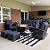 LayinSun 7 Pieces Outdoor Patio Furniture Set with Fire Pit Table, Rattan Wicker Sectional Swivel Rocker Chairs Sets