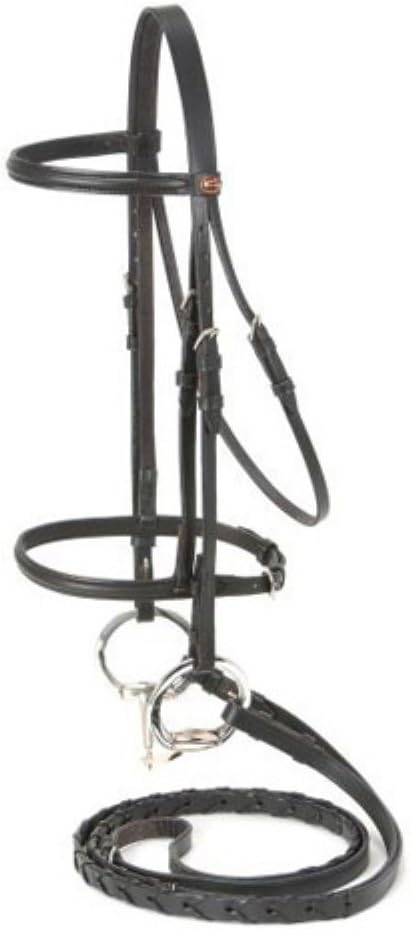 EquiRoyal Tough 1 Bridle Raised Traditional Draft Snaffle Brown 20-8555 : Sports & Outdoors