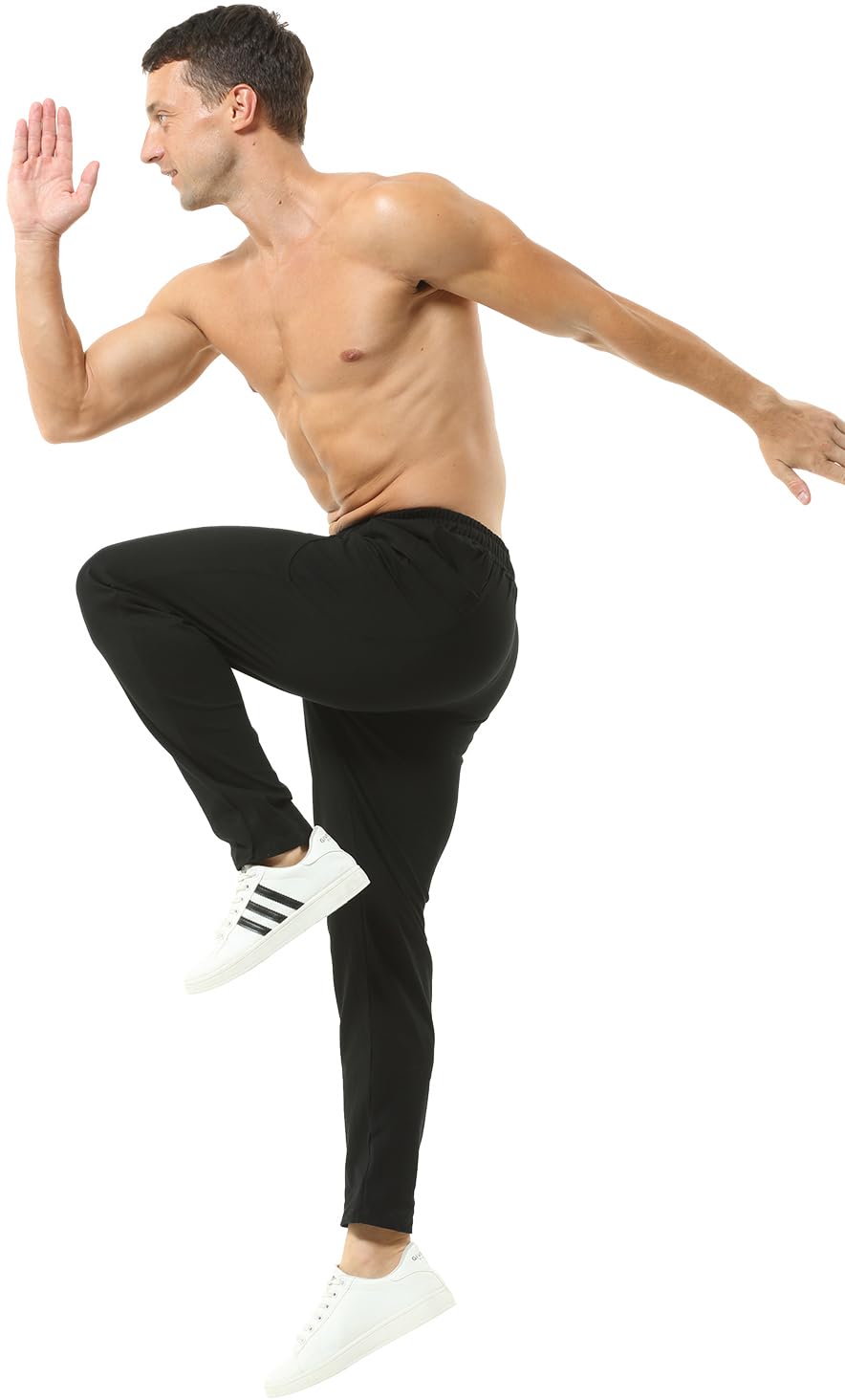 Hoerev Pantaloni traspiranti da uomo in cotone per corsa, atletica, sport, camminata, corsa, yoga