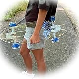 24'' Penny Ghost Board- Acrylic Penny Longboard with LED Wheels for a Smooth Ride- Travel-Size Clear Skateboard Offers Easy Control & Style- Cruise Freely with Skateboard for All Ages- Riptide