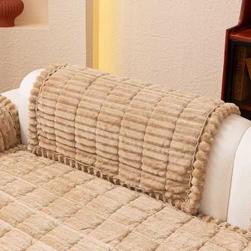 GKXLH Dicke Sofa überzug Waschbar - Neu Weiches Kord Universal Couch überzug 2 3 4 Sitzer, Anti-Rutsch Sofabezug, Gemütlich Sofa Cover Sofa bezug Sofaüberwürfe Möbelschoner für Wohnzimmer (70x70cm)