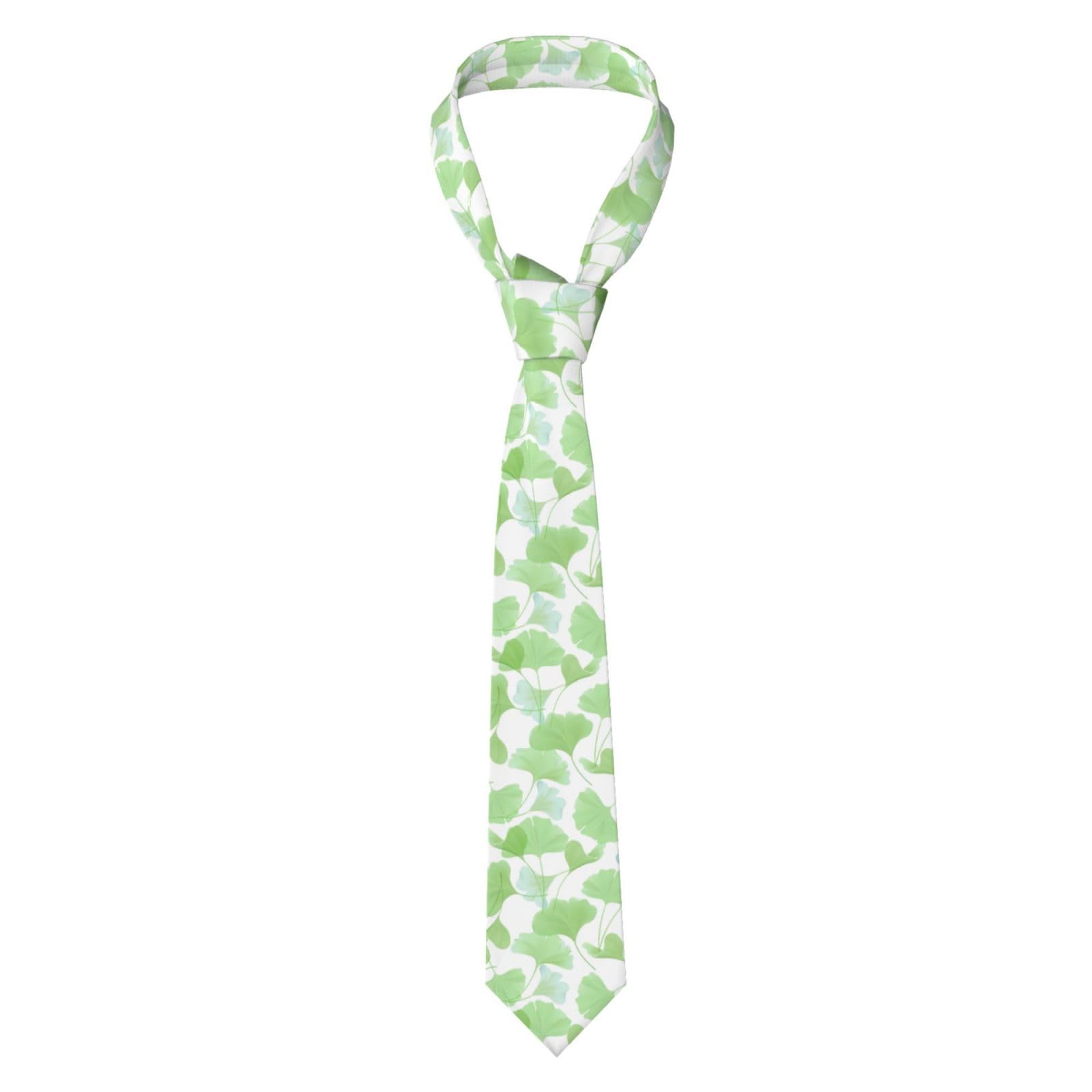 ZORIN Men Necktie Neck Tie 3d Stripe Green Gingko Men'S Business Suit Tie Formal 8cm Neckwear Costume Accessory For School Working Party Favor Wedding
