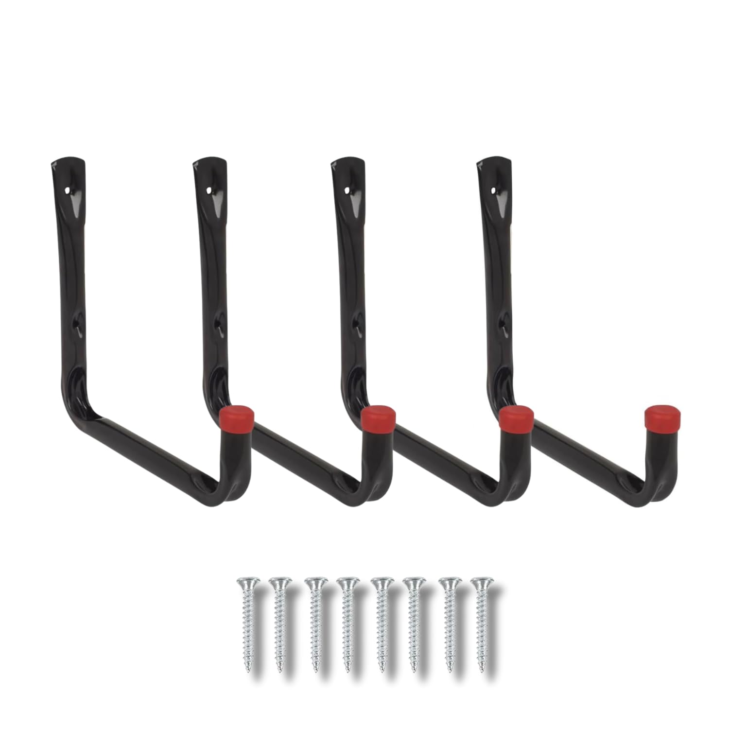 Marco Paul 4pc Black Hooks For Hanging Heavy Duty Large Hook Set For Garage Storage And Tool Storage Durable Wall Mounted Ladder Hooks For Indoors And Outdoors Wall Hook