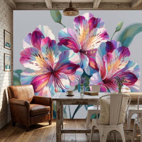 Fresque Murale Non Adhésive 3D : masquez les défauts des murs avec un décor fleurs de Bohême