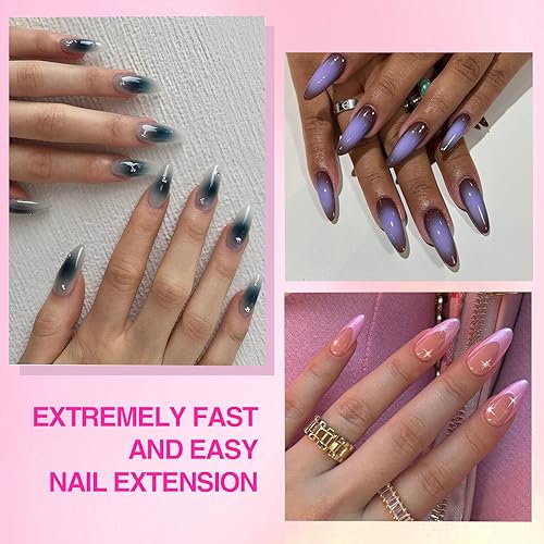 Saviland US3QT0093 Almond Gel X Nail Kit - Nail Drill Kit U V Lamp For Nail 500Pcs Nail Tips And Glue Gel Kit Easy Use Manicure Tool For Nail Design At Home Nail Kit thumb #1
