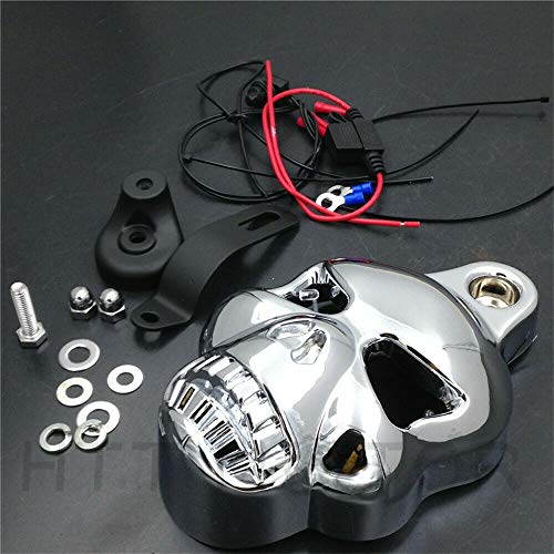 Motor Parts Accessories Lighting&Electrical Body&Frame Tools&Garage   Motorcycle LED Skull Horn Cover for Harley Davidson Cowbell Horns (1992-2013) by Billion_Store - Thumbnail 4