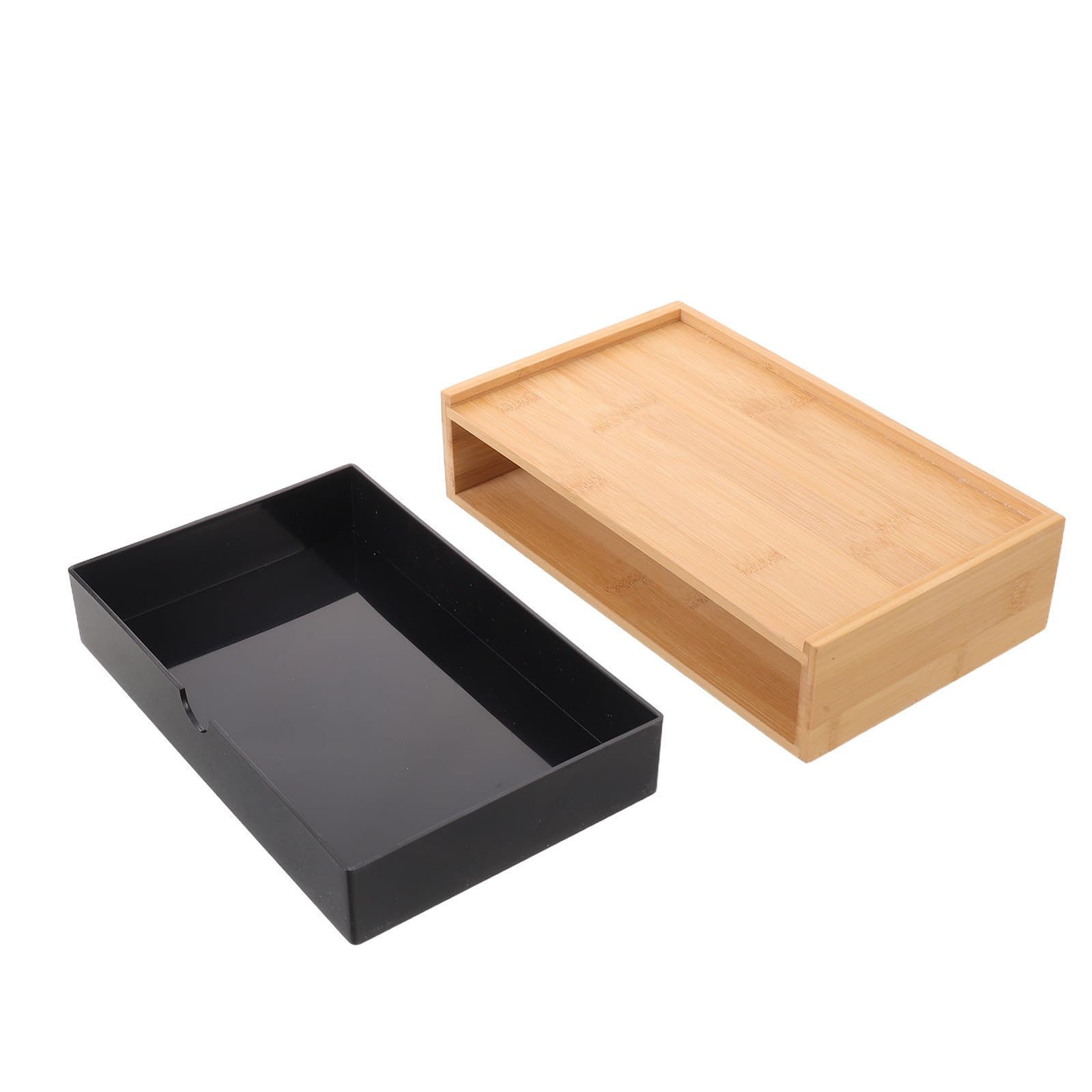 SHINEOFI Organizador de Escritorio Compacto, con Cajones de Madera Negra