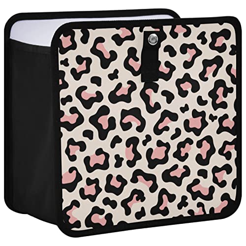 Image of Leopard Pink Car Trash Can, Foldable Hanging Car Trash Bag, Animal Cheetah Print Small Waterproof Car Accessories Garbage Bin (g300184931p857c913s2021)