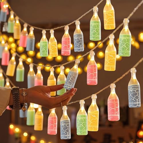LED Lichterkette mit Flaschendesign,1,5M 10 LED Weinflaschen...