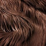 Tatuo 60 x 18 Inch Brown Faux Fur Fabric Christmas Fluffy Fuzzy Craft Fake Fur Cuts Shaggy Synthetic Plush Patch Sewing DIY Winter Halloween Costume Gnome Beard Miniature Dolls Rugs Mats Gift