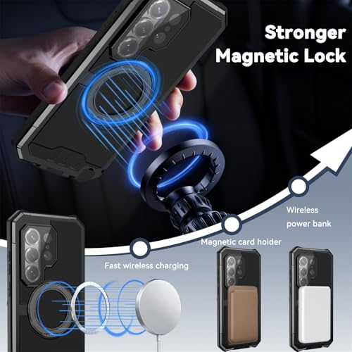 Étui Samsung Galaxy S26 Ultra antichoc en aluminium avec béquille 360 robuste