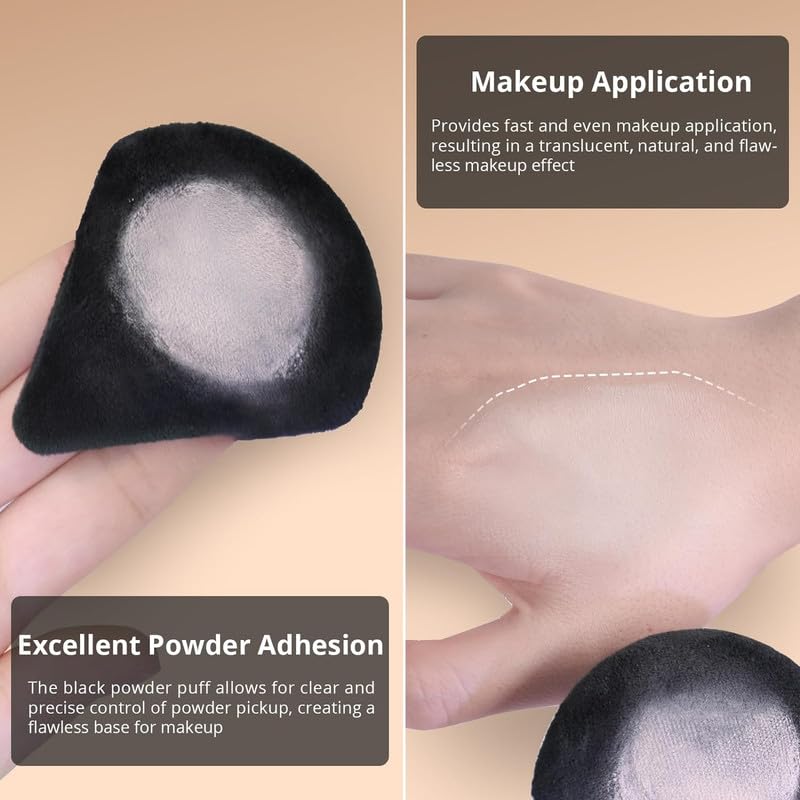 Image of SUNISA 2 Pieces Triangle Cosmetic Loose Powder Puffs Washable Reusable Soft Plush Foundation Sponge for Face Body Wet Dry Makeup Tool- Multicolor Pack of 2