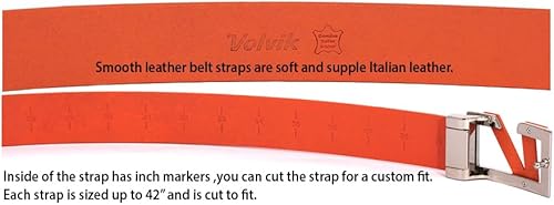 Miniatura 7 de AMBA7 Volvik Victory - Cinturón de cuero de golf, 100% auténtico, correa de cuero sólido italiano, tamaño libre hasta 42 pulgadas, blanco, negro,