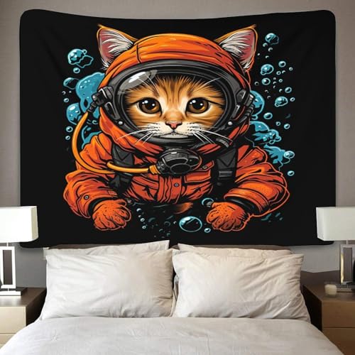 Tapisserie chat 3D grand format pour créer un salon cocooning
