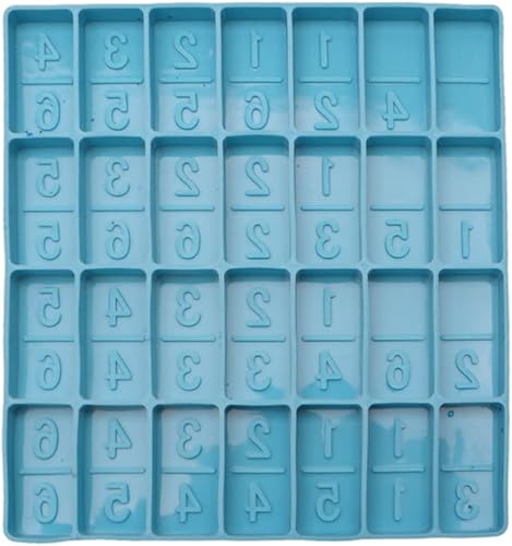 Cicitop Moldes de resina epoxi de silicona para joyas de dominó digitales, juguetes de juego de dominó, molde de resina epoxi, molde de silicona