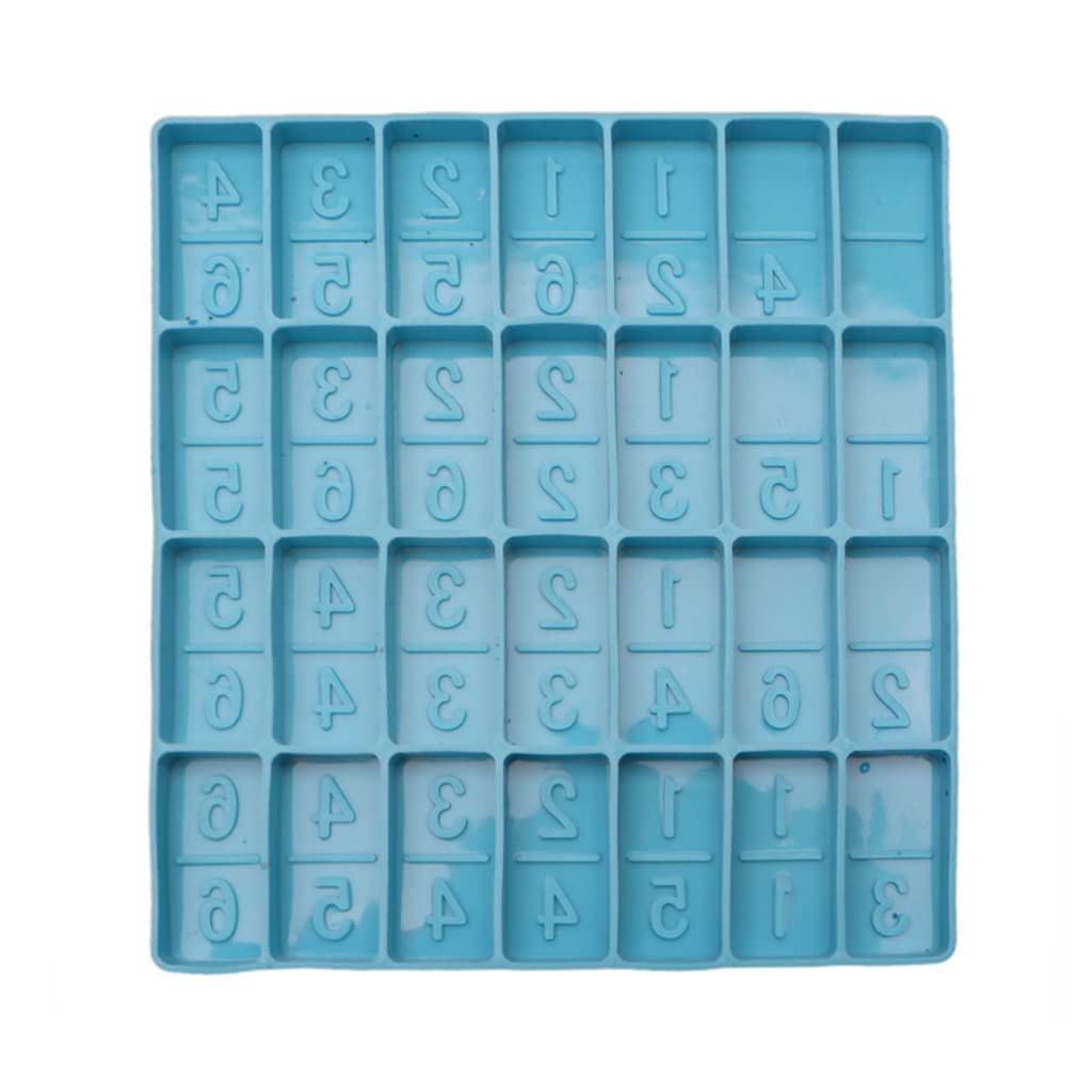 Baking Pan,SOFEA Domino Game Toys Epoxy Resin Mold Number Dominoes Crafts Casting Silicone Mould