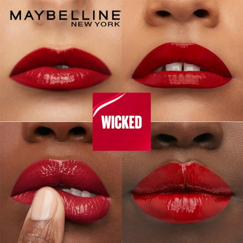 Image of Maybelline New York Liquid Matte Lipstick, Long Lasting, 16hr Wear, Superstay Matte Ink, Founder, 5ml & High Shine Gloss, Lasts for 16 HRs, Enriched With Vitamin E & Aloe, SuperStay Vinyl Ink,Wicked