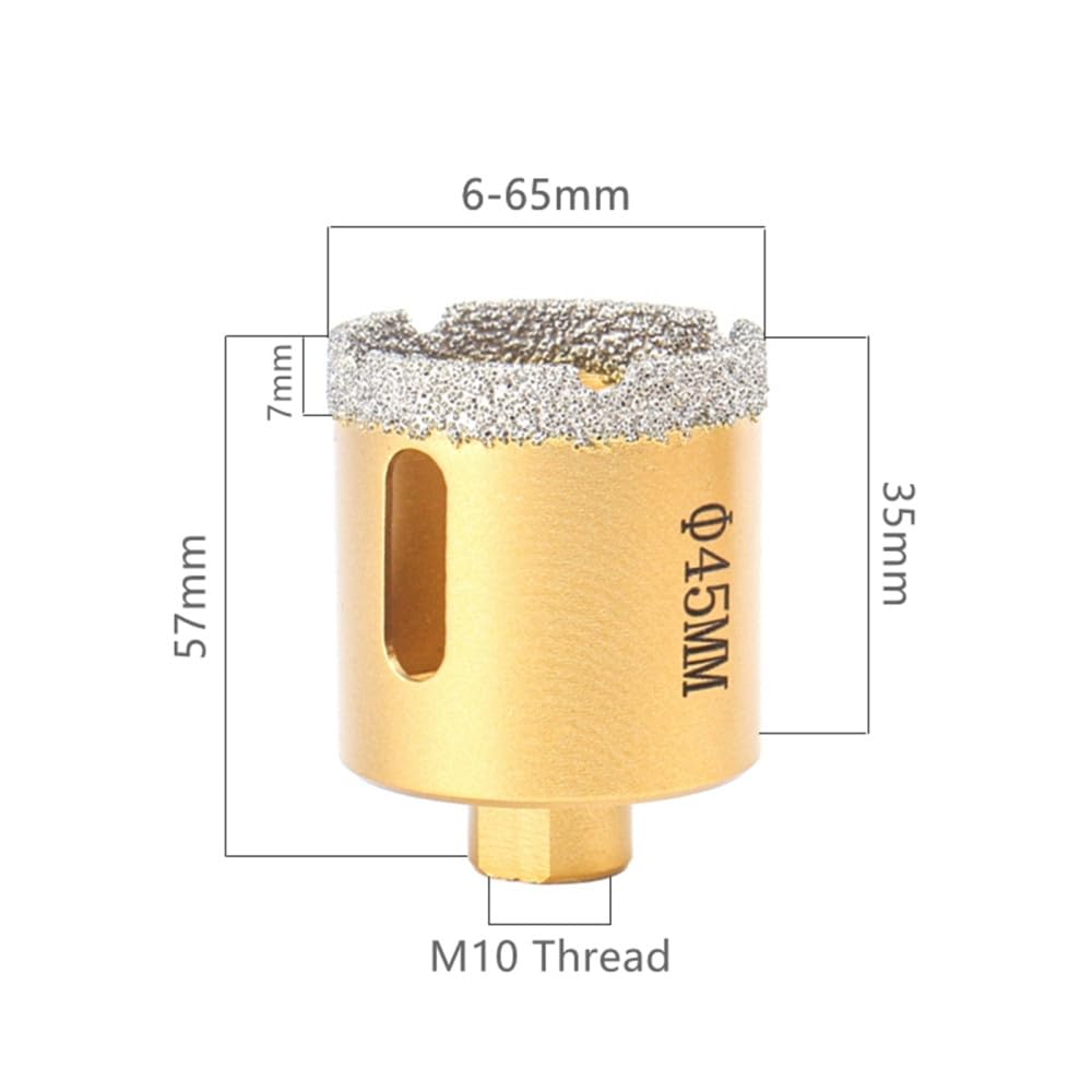 6-68 mm 1 pieza M10 hilo seco soldado al vacío broca de perforación de diamante broca de cerámica sierra perforadora granito mármol brocas, 60 mm