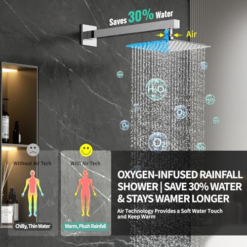 Image of SR SUN RISE 8'' All-Metal Shower System with Tub Spout Handheld Sprayer