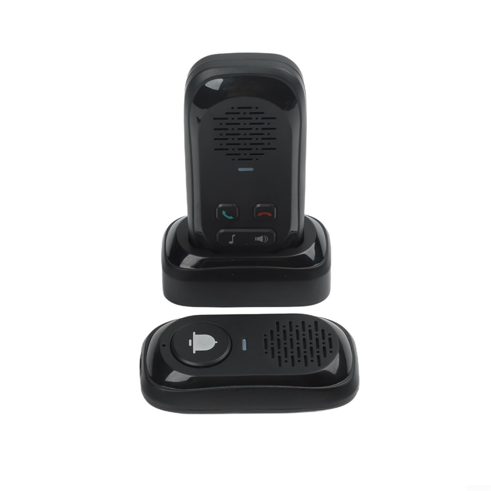 Sistema de intercomunicación inalámbrico con alcance de 300 m, timbre de puerta impermeable para exteriores, juego de altavoces y micrófono para el hogar, ideal para personas mayores y niños (negro)