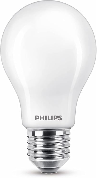 PHILIPS LED Premium Classic A60 Frosted Light Bulb 2 Pack [E27 Edison Screw] 10.5W - 100W Equivalent, Warm White 2700K, Non Dimmable [Energy Class D]