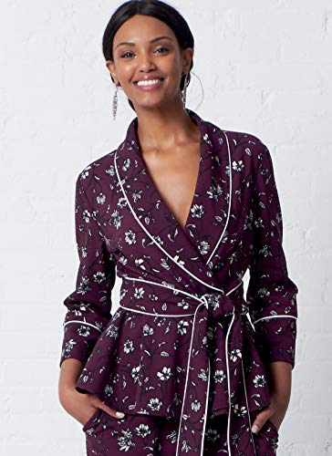 Mccall Pattern Mccall's Women's Pants, Belt, Robe, And Jacket, Sizes 4-14 Sewing Pattern, Plain #TOP4