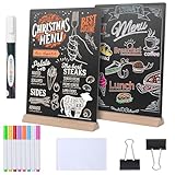 8 x12 Inch Tabletop Chalkboard Sign with Base Stand, 2 Pack Menu Chalk Board Sign Store Food Signs, Message Boards for Party, Wedding, Tables Decoration, Bar and Restaurant
