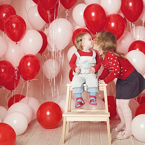 FOTIOMRG Red Balloons, 50 Pack - 12 inch Latex Party Balloons for Birthday, Graduation, Baby Shower, Valentines, Christmas, Wedding Parties (with Red Ribbon) - Image 3