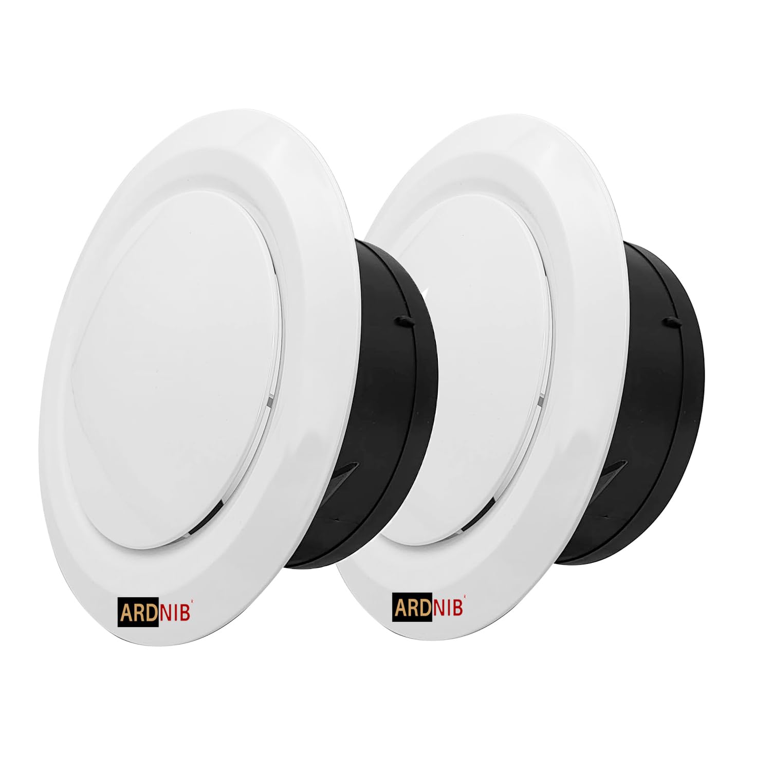 Ardinb 6"/150mm Air Vent Diffuser/Soffit Vent, Ceiling & wall Adjustable Air Vent Cover, ABS Round Vent Covers for Living Room, Attic, Bathroom, Kitchen, Ventilation Use (6Inch/150mm,Pack of 2)