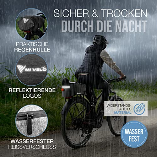 MIVELO - Fahrradtasche für Gepäckträger - Kühltasche Fahrrad - isolierte Gepäckträgertasche - wasserabweisend - 10L - grau